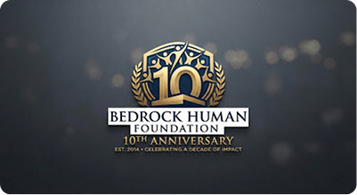 Bedrock Human Foundation 10th Anniversary Logo